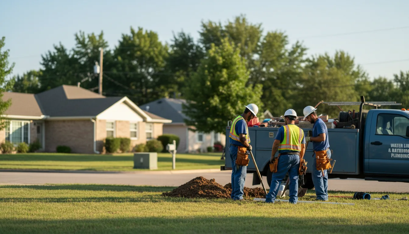 Residential water line and bathroom plumbing service in Bergheim, TX